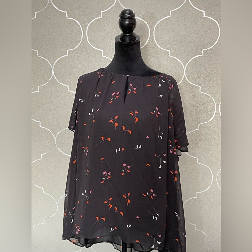 🏷️ Lane Bryant Black Chiffon Blouse Size 24